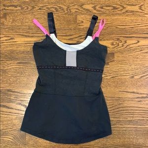 Pink and Black Lululemon Tank Top